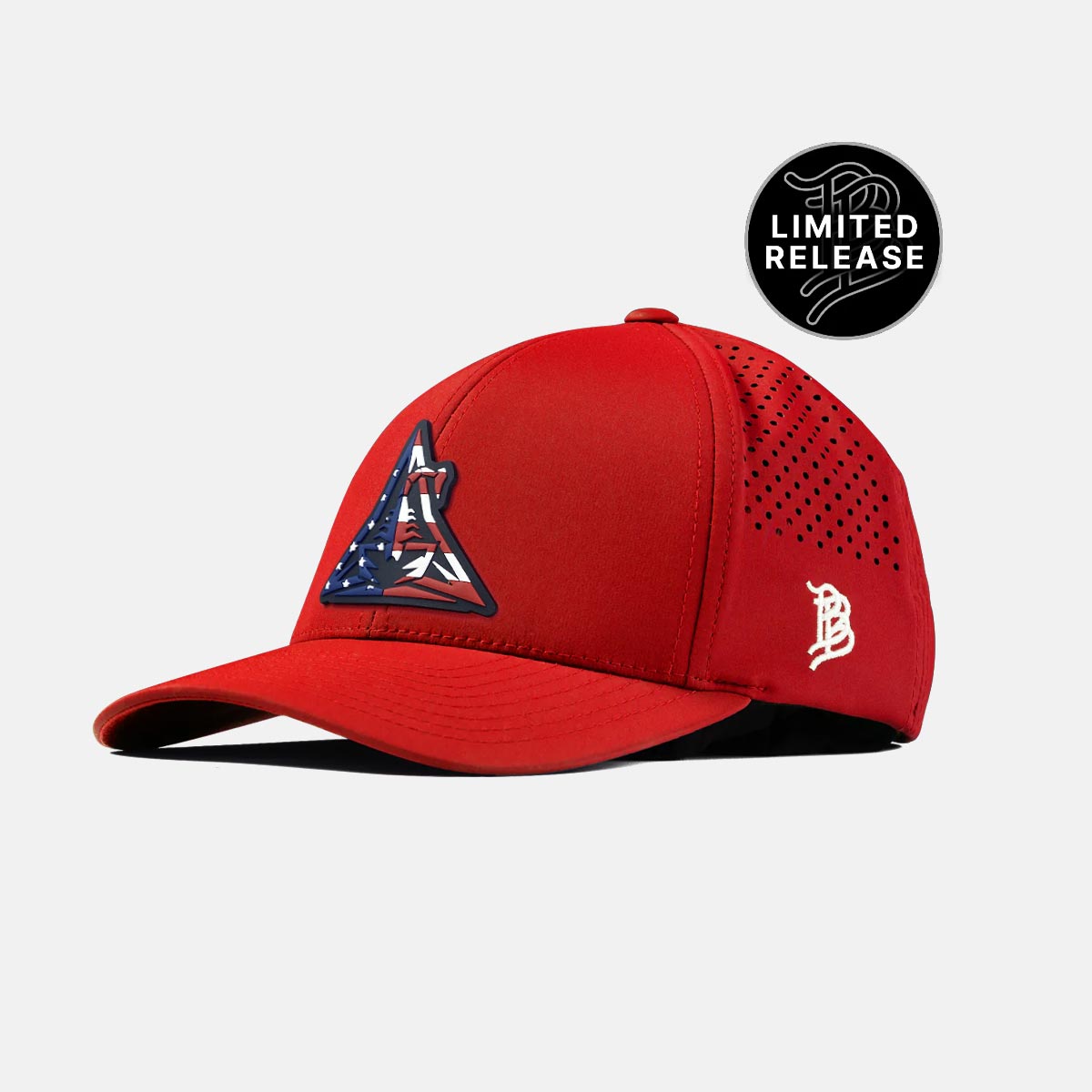 RISE Performance Curved Structured Hat - Red