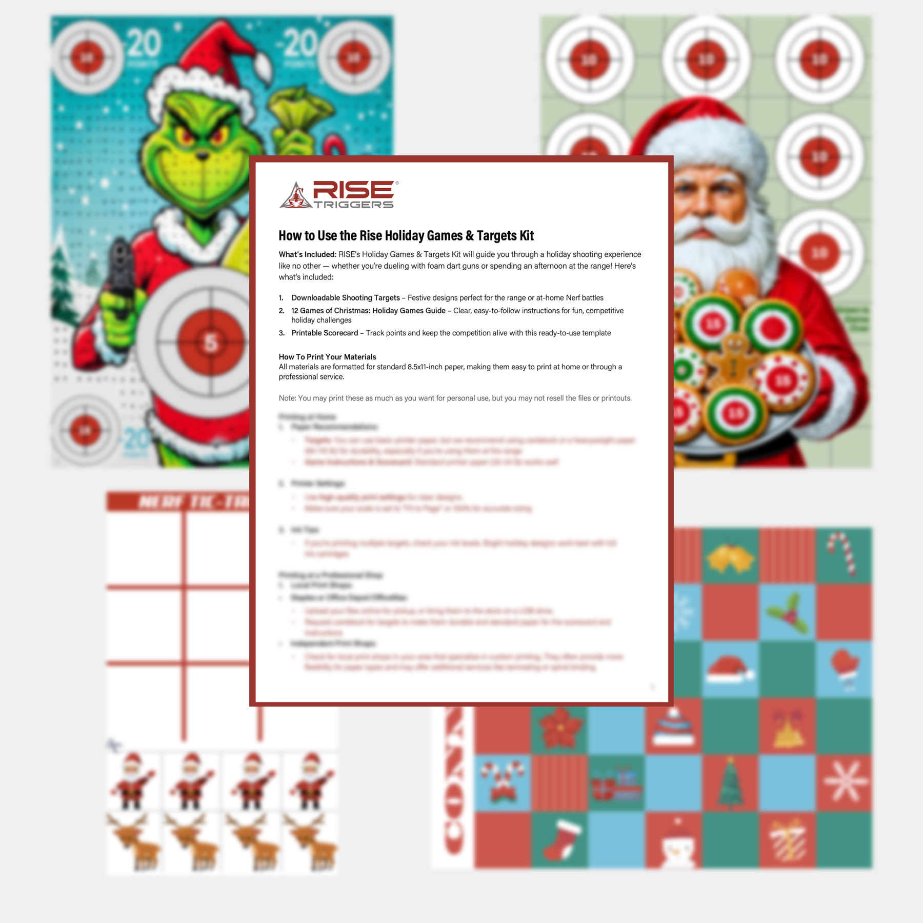 RISE Holiday Games Targets Kit rise holiday games & targets kit - rise armament